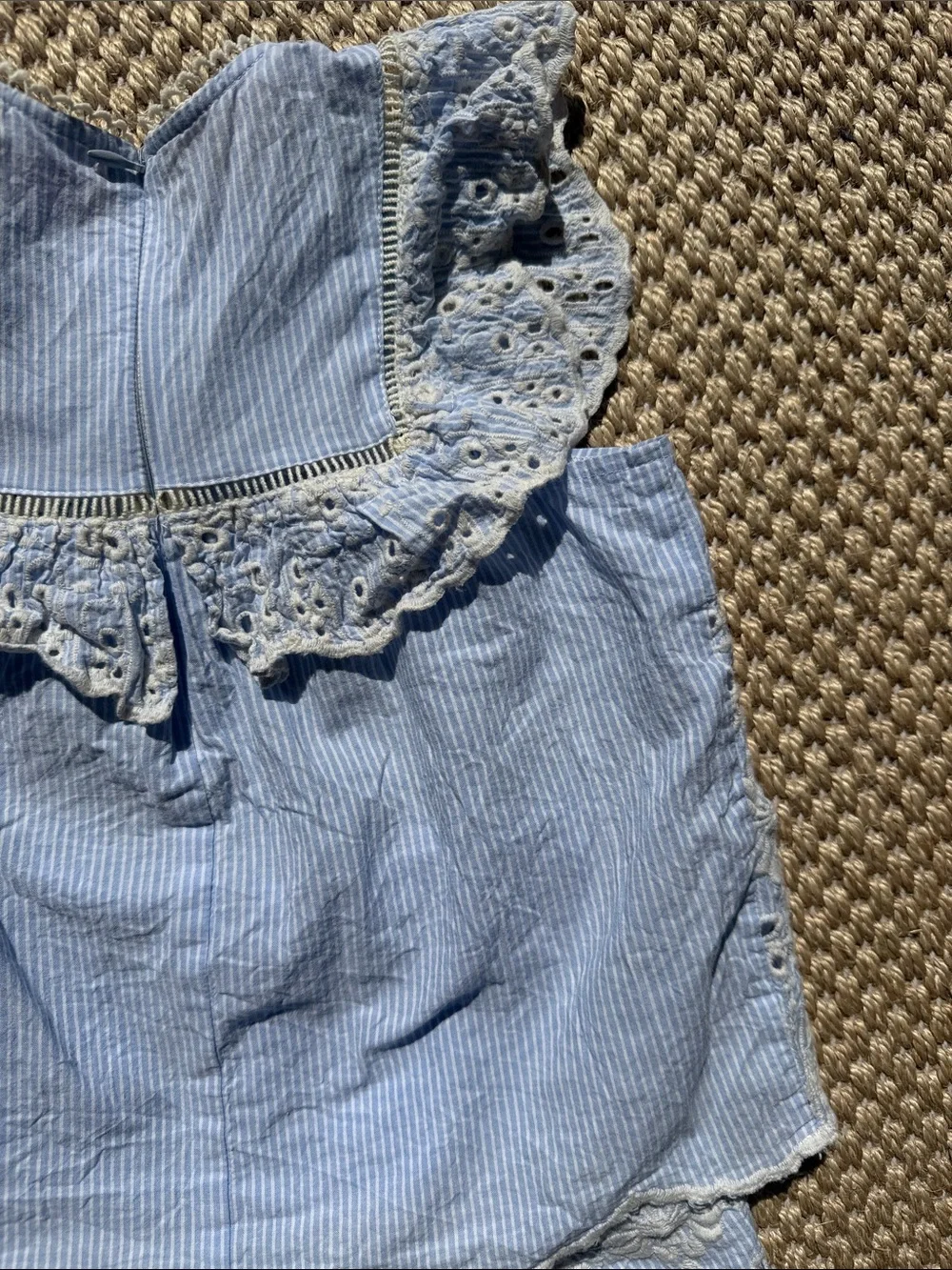 Marlo Kids Girls Light Blue Eyelet Ruffle Two-Piece Matching Set size 3/4 year